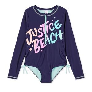 - Justice Girls' 5/6 XS Sleeve Swim Set UPF 50+ Rash guard